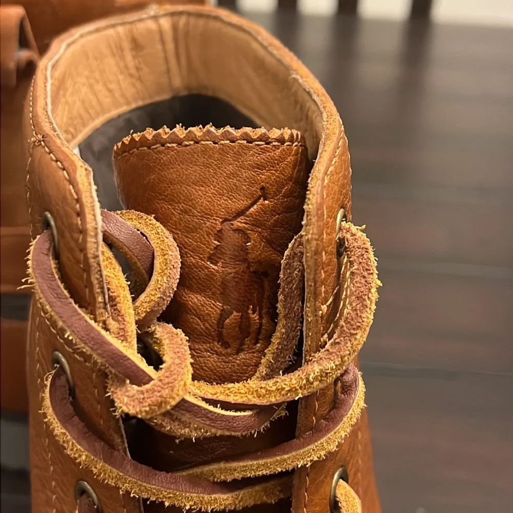 Polo Ralph Lauren Ranger Country Boots new brown tumbled leather Men’s Size 9